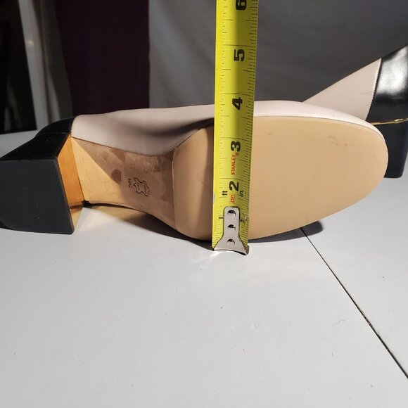 Gold 'T' Hardware Block Heels Sz 10C - Picture 14 of 16